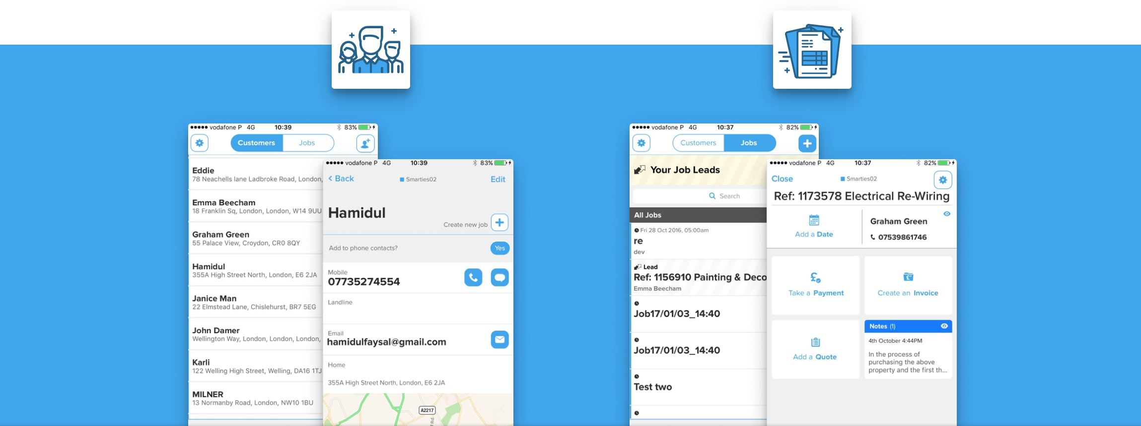 SmartTrade customers and jobs